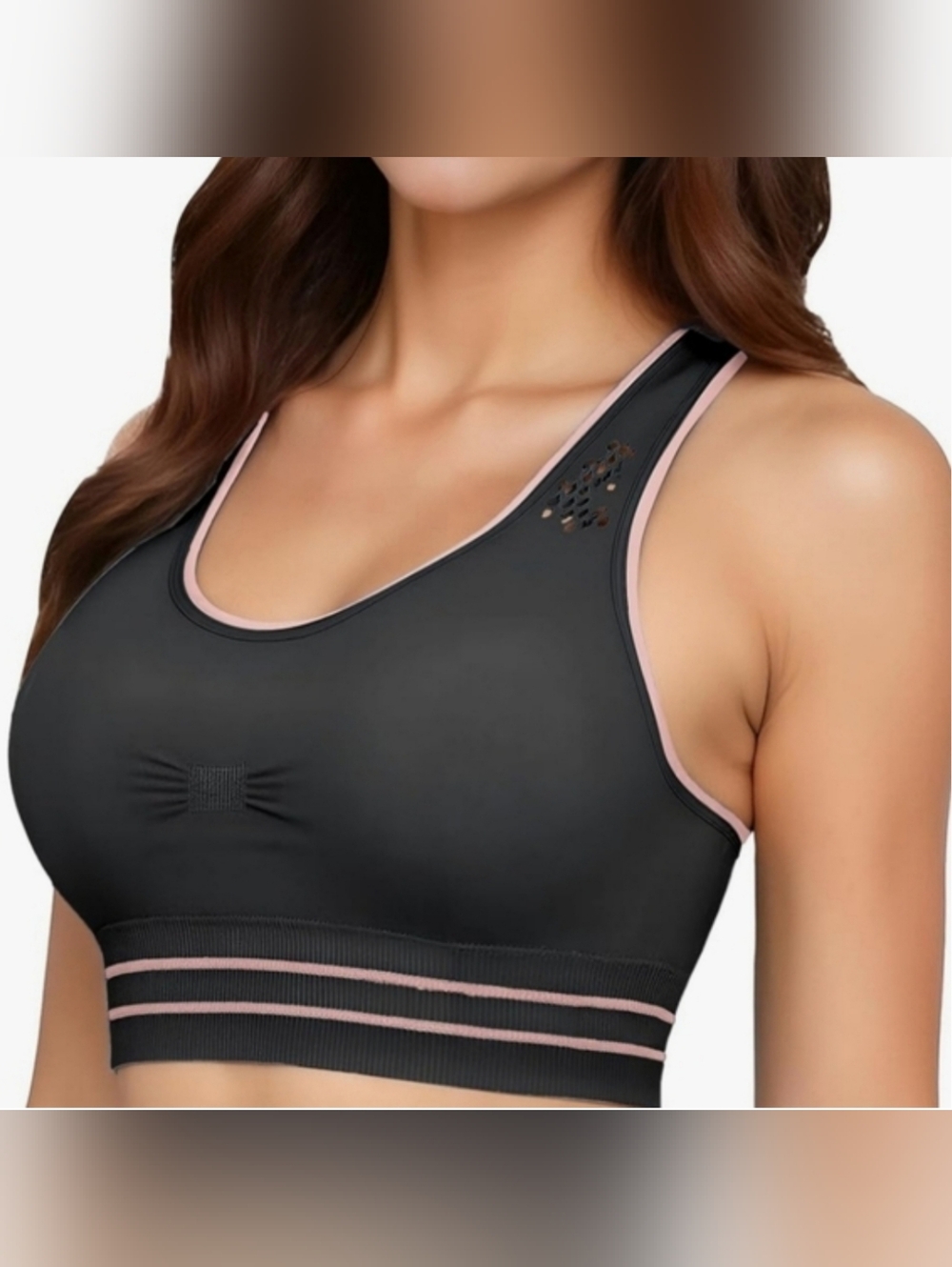 Large 38A, 36C, 36D, 34DD Seamless Sports Push Up Racerback NWT